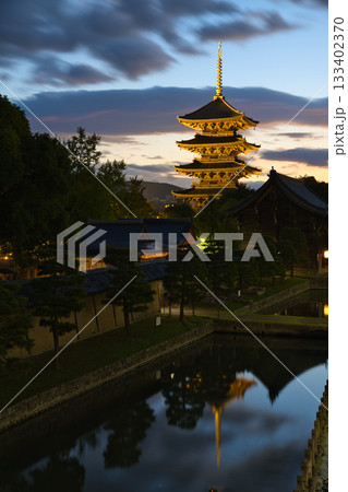 京都 東寺・Toji, Kyoto 異例の朝照明に照らされた早朝の東寺 京都 東寺・Toji, Kyoto 異例の朝照明に照らされた早朝の東寺 133402370