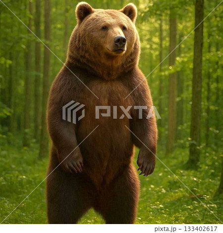 森の中にいる熊 133402617