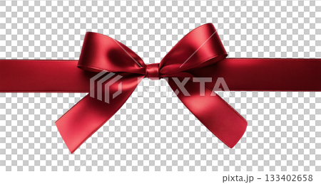 Red Ribbon with a Bow Red Ribbon with a Bow 133402658
