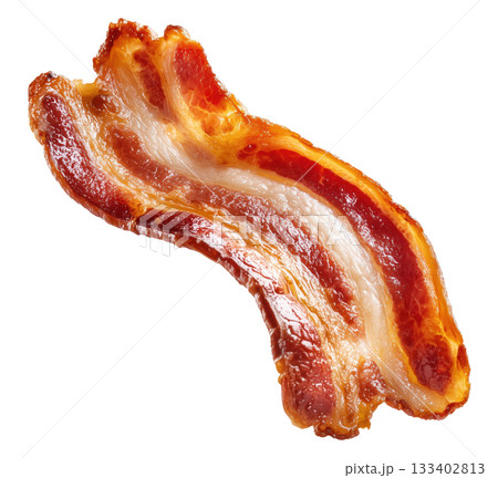 Crispy Bacon Strips Cooked 133402813