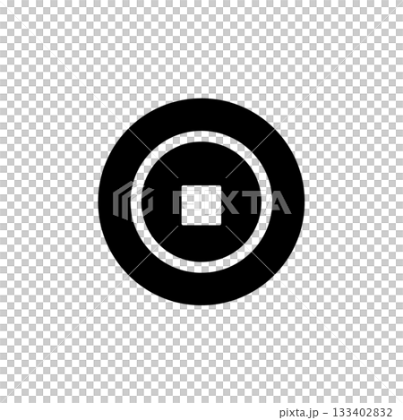 古銭・記念硬貨のシルエットアイコン 133402832
