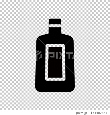 酒瓶和威士忌酒瓶輪廓圖標 酒瓶和威士忌酒瓶輪廓圖標 133402834