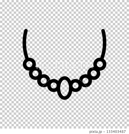 ネックレス・アクセサリーの線画アイコン 133403487