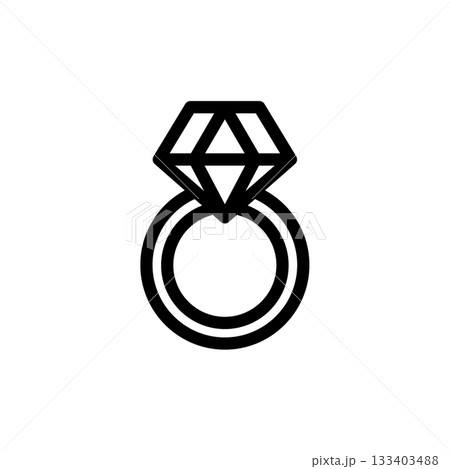 指輪・宝石リングの線画アイコン 133403488