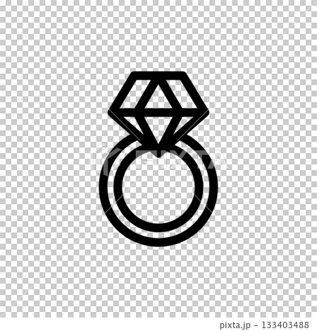 指輪・宝石リングの線画アイコン 133403488