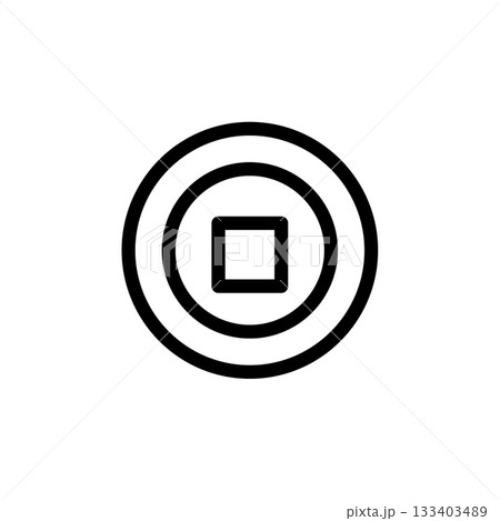 古銭・記念硬貨の線画アイコン 133403489