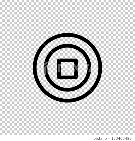 古銭・記念硬貨の線画アイコン 133403489