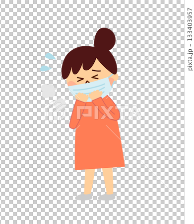 咳をする女性 133403957