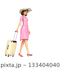旅行に出かける女性。 133404040