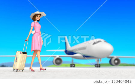 旅行に出かける女性。 旅行に出かける女性。 133404042
