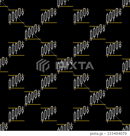 Stock Market Trading Analysis vector Candlestick Chart in Range seamless pattern in outline style 133404070