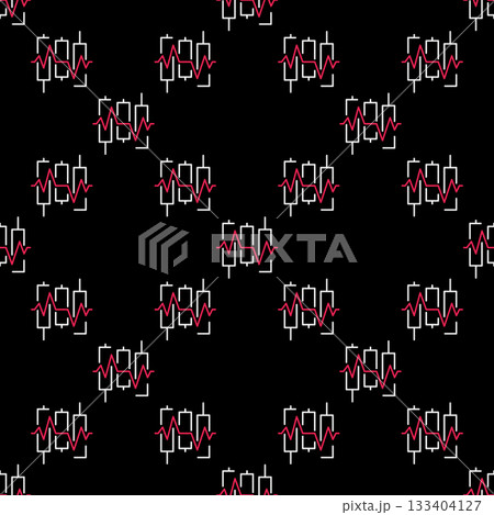 Candle Graph Heartbeat vector Candlestick Chart thin line seamless pattern Candle Graph Heartbeat vector Candlestick Chart thin line seamless pattern 133404127