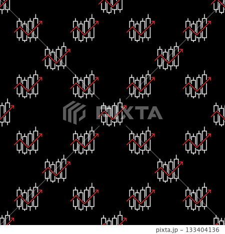 Candlestick Chart with Uprising Arrow vector Market Data outline seamless pattern Candlestick Chart with Uprising Arrow vector Market Data outline seamless pattern 133404136