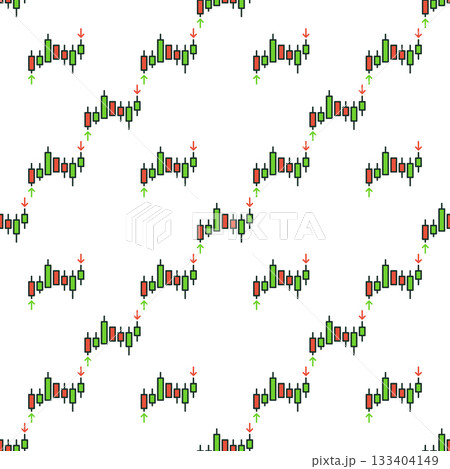 Investment or Trading Graph vector Candlestick Chart colored seamless pattern 133404149
