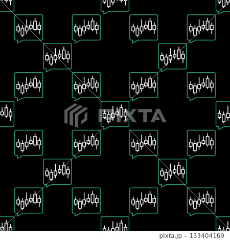 Trading Analysis vector Candlestick Chart in Speech Bubble seamless pattern in outline style 133404169