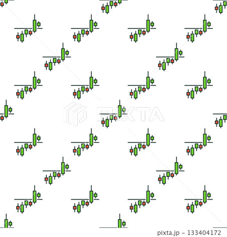 Vector Breakout Candlestick Chart colored simple seamless pattern 133404172