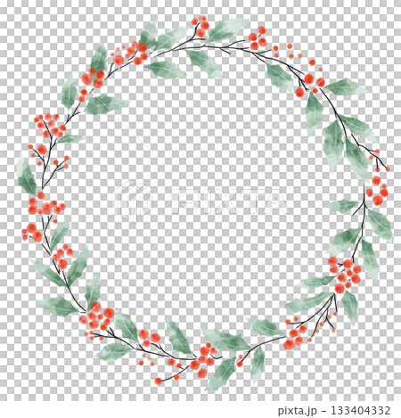 時尚的手繪聖誕花圈 133404332