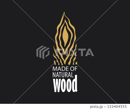 An unusual vector hand-drawn logo for the production of wood products 133404555