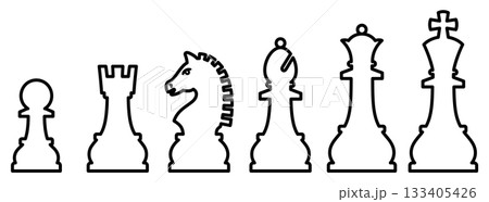 様々な形のチェスの駒のアイコンのベクターイラストのセット 133405426