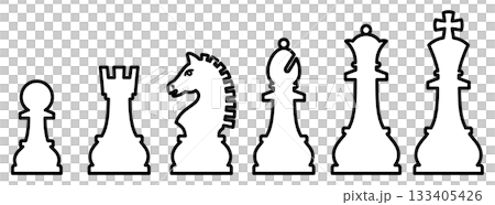 様々な形のチェスの駒のアイコンのベクターイラストのセット 133405426
