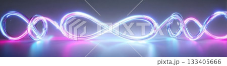 Glowing Infinity Symbol with Neon Light and...のイラスト素材 [133405666] - PIXTA