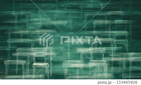 Abstract Chairs on Green Background 133405926