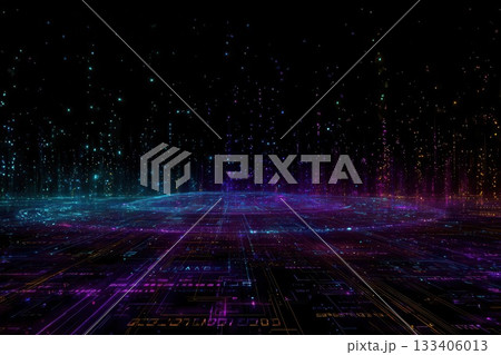 Colorful Abstract Technology Background With Grid 133406013