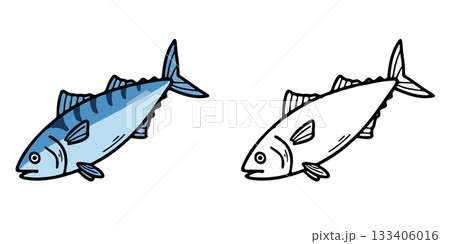 シンプルな魚のアイコンイラスト 133406016
