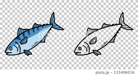 シンプルな魚のアイコンイラスト 133406016