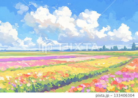 色とりどりの花畑 色とりどりの花畑 133406304