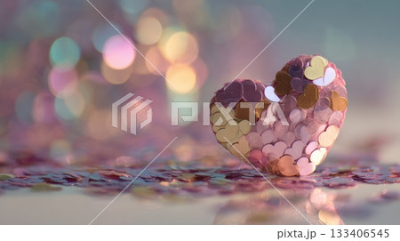 Glittering heart shapes abstract background 133406545