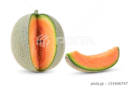 melon on white background ( image from camera ) 133406747