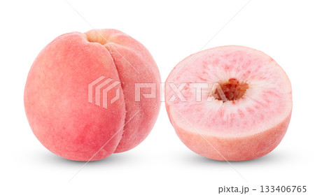 Peach isolated on white background (Image from camera) Peach isolated on white background (Image from camera) 133406765