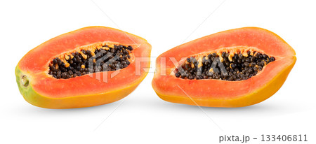 papaya isolated on white background (Image from camera) papaya isolated on white background (Image from camera) 133406811