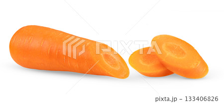 Carrot isolated on white background ( image from camera ) Carrot isolated on white background ( image from camera ) 133406826