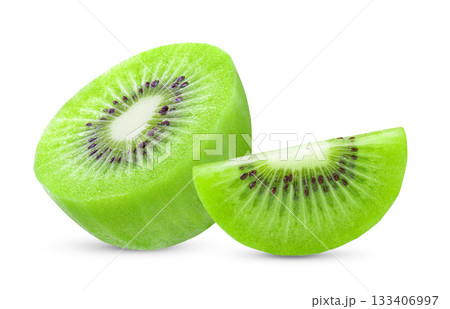 kiwi isolated on white background ( Image from camera ) 133406997