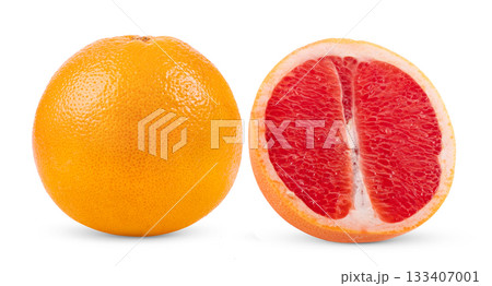 grapefruit isolated on white background (Image from camera) grapefruit isolated on white background (Image from camera) 133407001