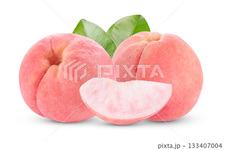 Pink Peach isolated on white background (Image from camera) Pink Peach isolated on white background (Image from camera) 133407004