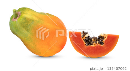 papaya isolated on white background (Image from camera) 133407062
