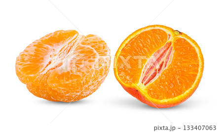 orange isolated on white background ( image from camera ) 133407063