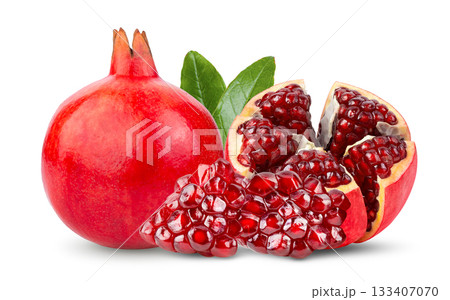 Pomegranate isolated on white background ( image from camera ) Pomegranate isolated on white background ( image from camera ) 133407070