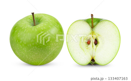 Fresh green apple on white background (Image from camera) 133407163