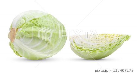 pointed cabbage isolated on white background ( image from camera ) pointed cabbage isolated on white background ( image from camera ) 133407178