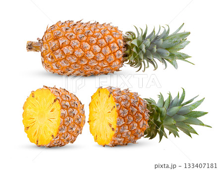 pineapple isolated on white background ( image from camera ) 133407181