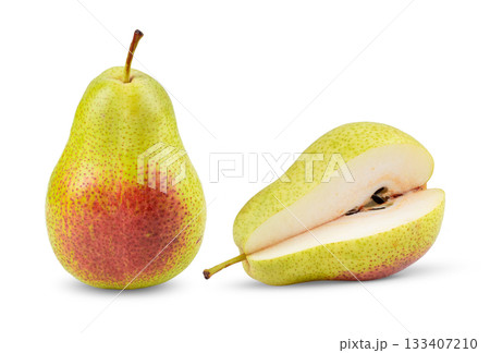 Pears isolated on white background (image from camera ) 133407210
