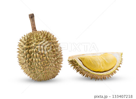 Durian isolated on white background ( image from camera ) Durian isolated on white background ( image from camera ) 133407218