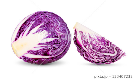 Red cabbage isolated on white background Red cabbage isolated on white background 133407235