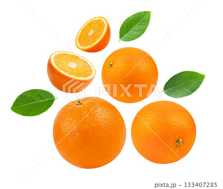 orange fruit isolated on white background 133407285