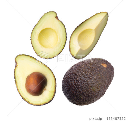 half fresh avocado isolated on white background half fresh avocado isolated on white background 133407322