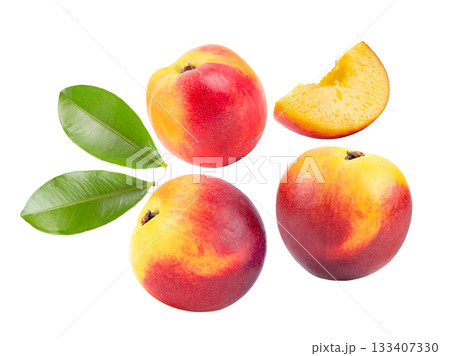 Nectarine fruit isolated on white background Nectarine fruit isolated on white background 133407330